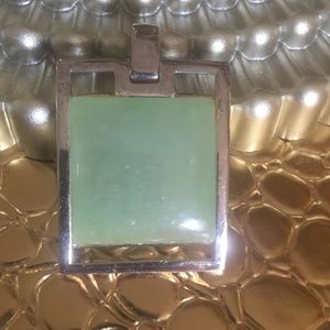 Vintage Jade Pendant 925